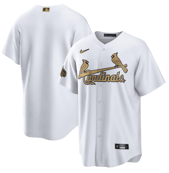 Men's St. Louis Cardinals Blank 2022 All-Star White Cool Base Stitched Baseball Jersey Men's St. Louis Cardinals Blank 2022 All-Star White Cool Base Stitched Baseball Jersey